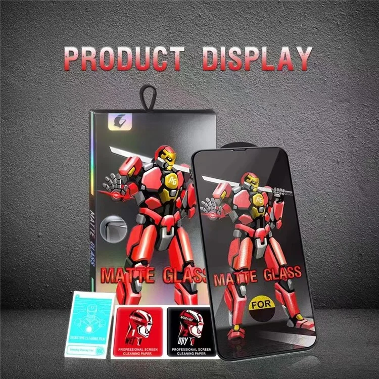 For iPhone 15 Pro Protecteur d'écran mat Couverture complète Résistant aux rayures Film en verre trempé