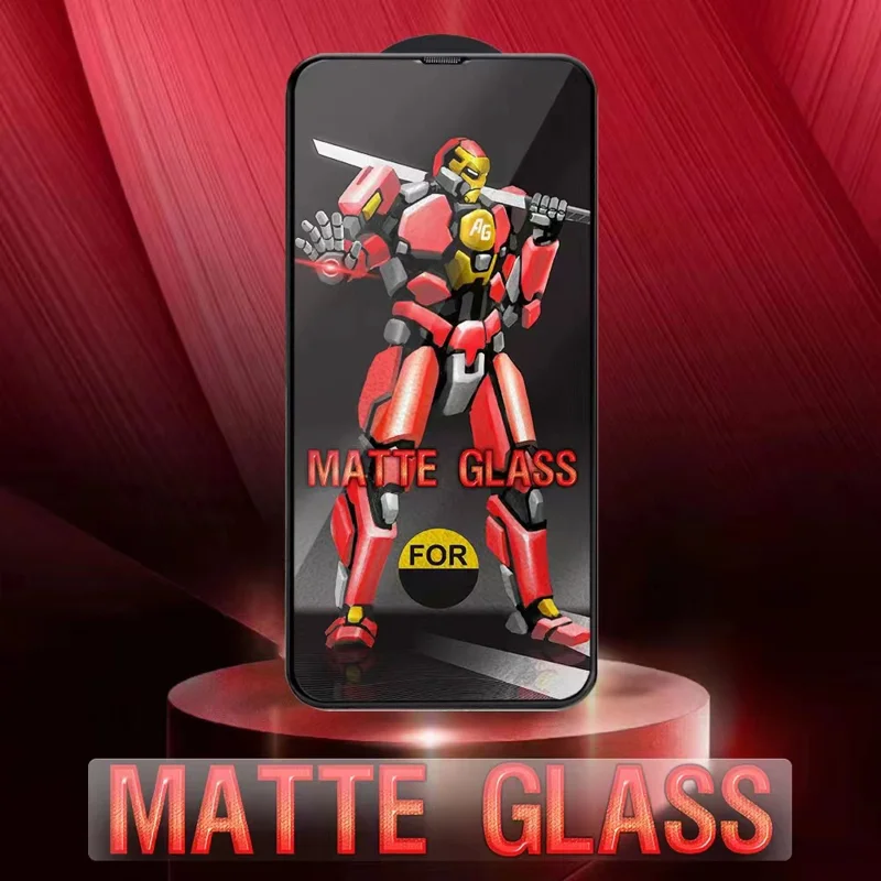 Para iPhone 15 Protector de pantalla mate de cobertura completa Película de vidrio templado antihuellas