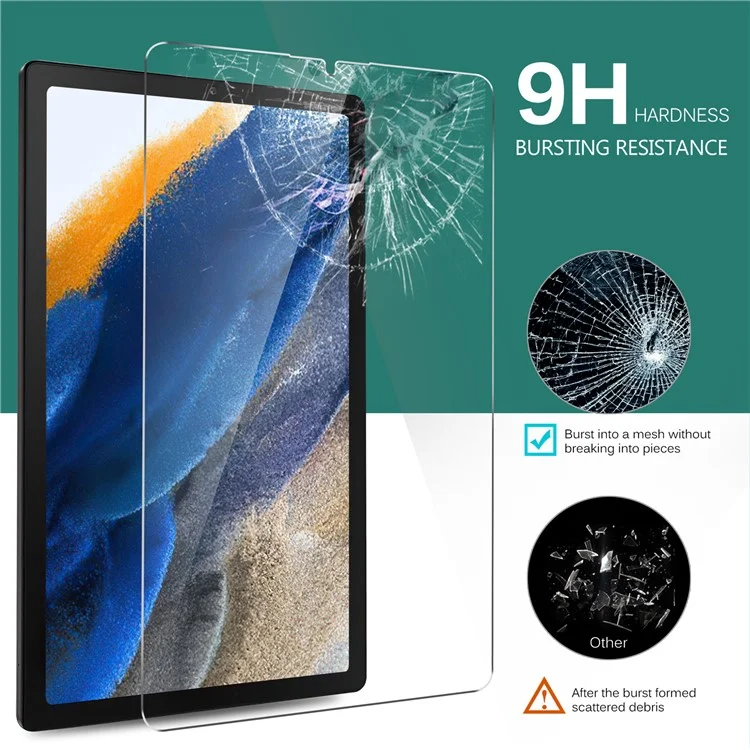 For Samsung Galaxy Tab A9 Protector de pantalla Borde recto Película protectora de vidrio templado HD clara para tableta