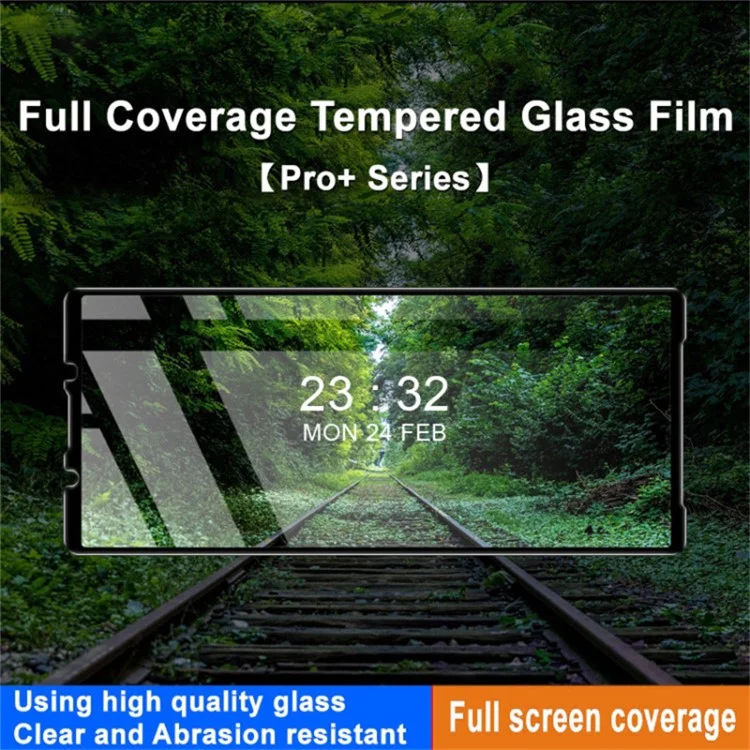 Full Glue Tempered Glass Film for Sony Xperia 5 V , Full Cover Silk Printing Screen Protector