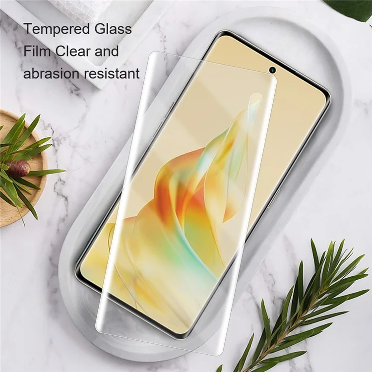 AMORUS Full Screen Protector per Oppo Reno10 5G (Globale), Pellicola in Vetro Temperato Curvo 3D UV HD Trasparente