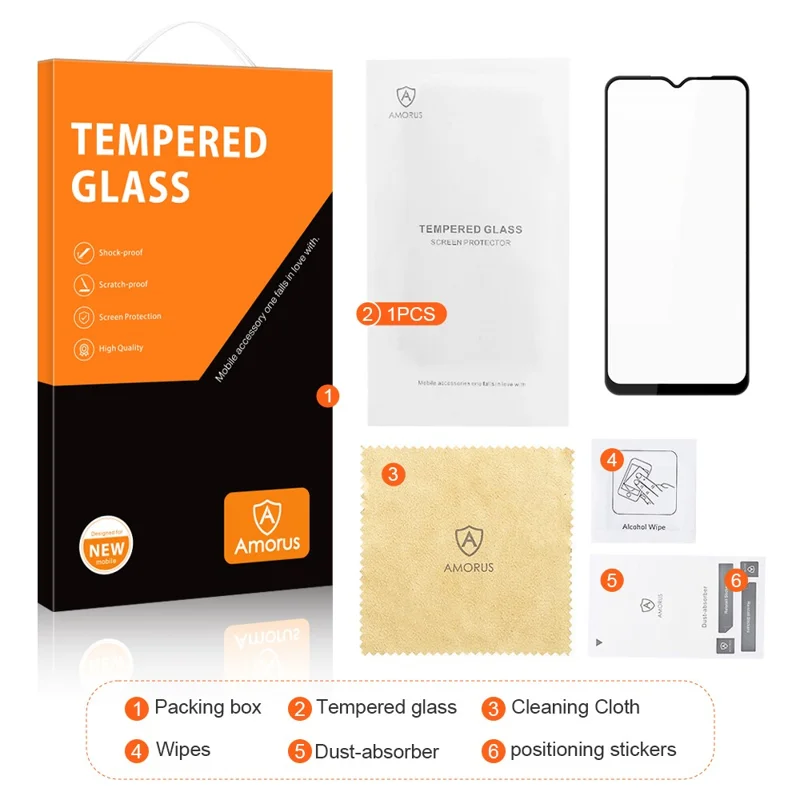 AMORUS For Oppo A78 5G / A58 5G Tempered Glass Full Screen Protector Silk Printing Full Glue Film - Black