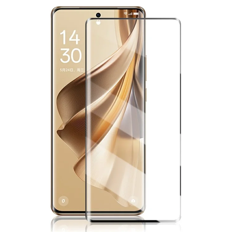 AMORUS Full Screen Protector für Oppo Reno10 5G (Global), 3D Curved Full Glue Silk Printing Tempered Glass Film
