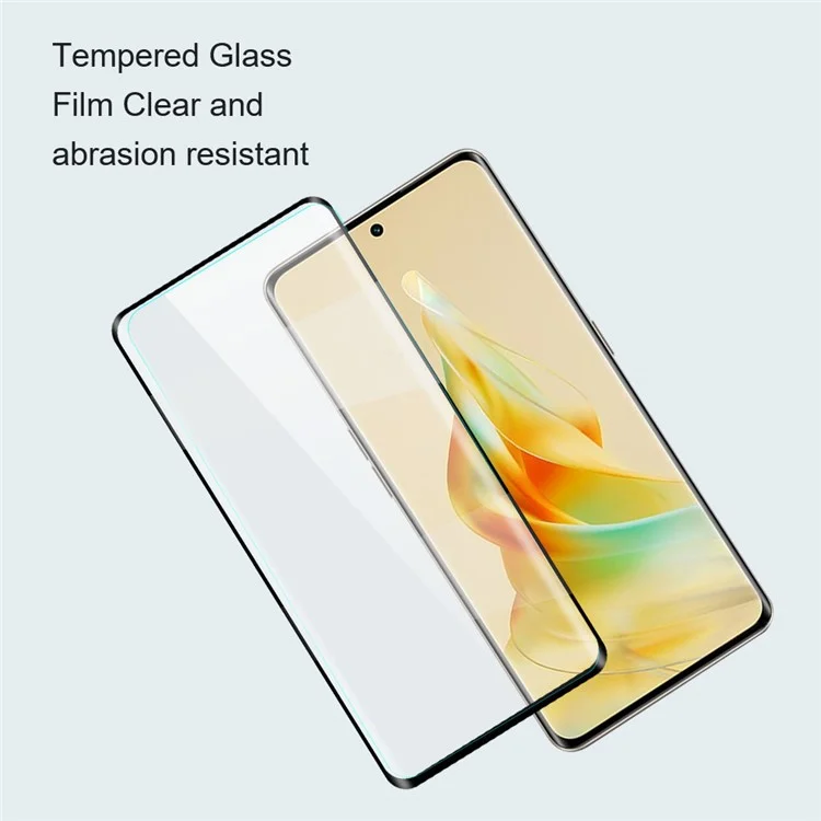 AMORUS Full Screen Protector für Oppo Reno10 5G (Global), 3D Curved Full Glue Silk Printing Tempered Glass Film
