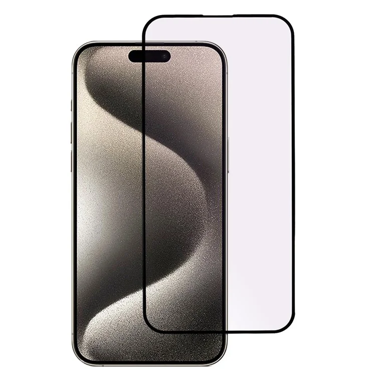 Per iPhone 15 Pro Screen Protector Purple Light Black Edge Silk Printing Dispensing Glue Full Cover Tempered Glass Film