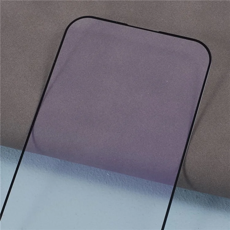 Per iPhone 15 Pro Protezione Schermo in Vetro Temperato Glue Film Stampa Seta Protezione Schermo Completo Bordo Nero Luce Viola