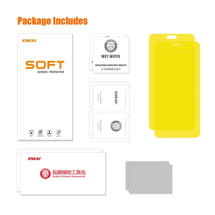 ENKAY HAT PRINCE 2Pcs For Huawei Mate 60 Pro+ / Mate 60 Pro HD Clear TPE+PET+TPU Hydrogel Film Phone Screen Film Guard