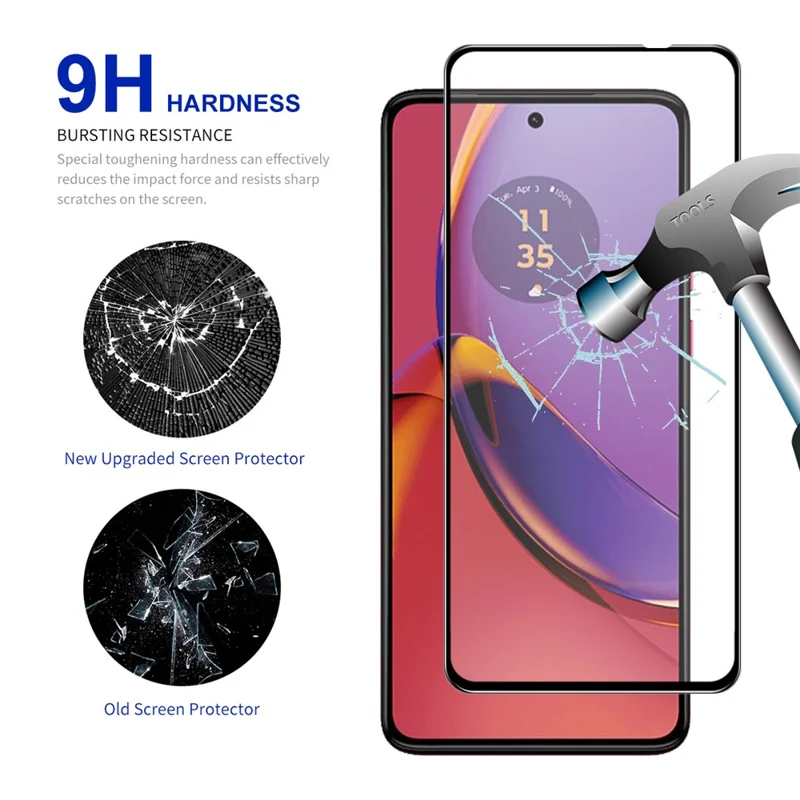 ENKAY HAT PRINCE 10Pcs For Motorola Moto G84 5G Screen Protector 2.5D 0.26mm Silk Print High Aluminium-silicon Glass Film