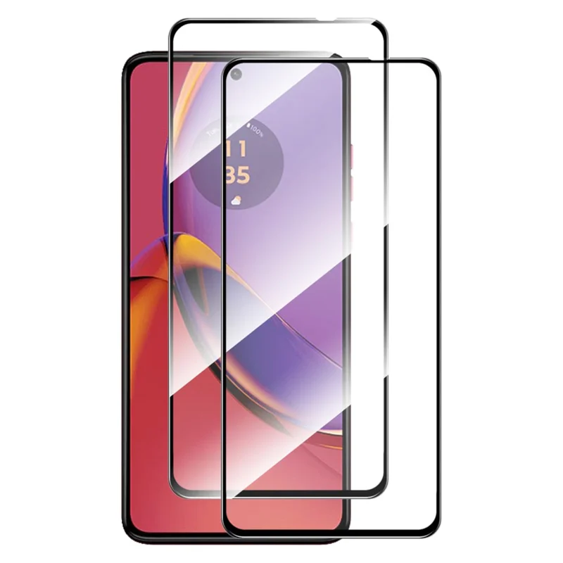 ENKAY HAT PRINCE 2Pcs for Motorola Moto G84 5G Silk Print Anti-scratch Screen Protector 2.5D High Aluminium-silicon Glass Film