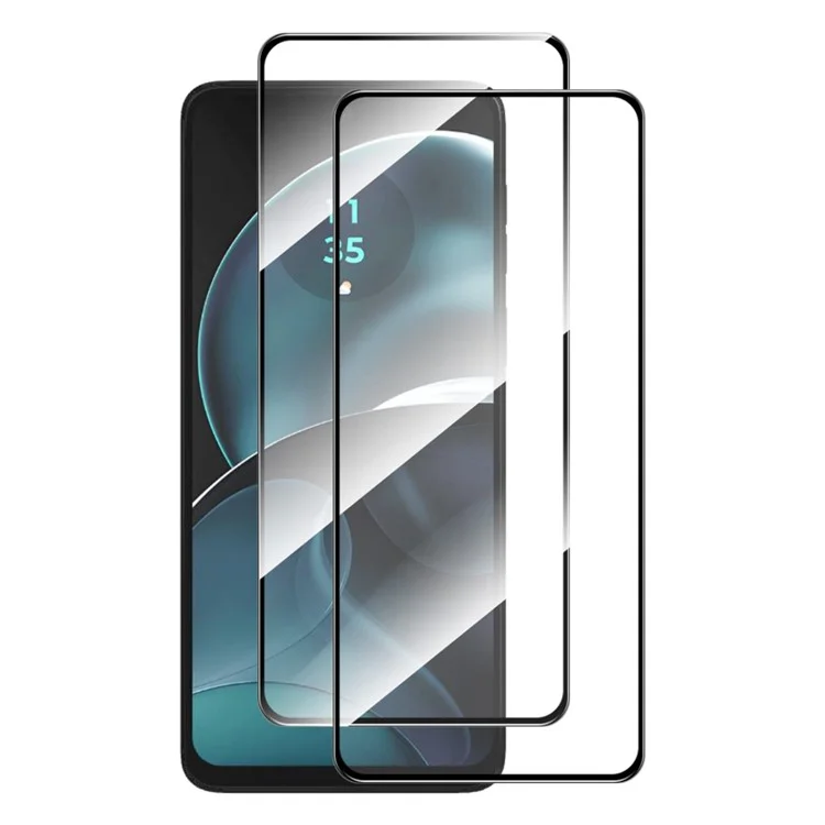 ENKAY HAT PRINCE 2Pcs for Motorola Moto G14 4G / G54 5G 2.5D High Aluminium-silicon Glass Film Silk Print Screen Protector