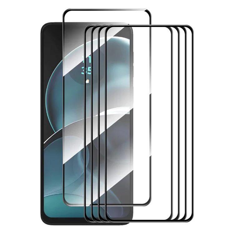 ENKAY HAT PRINCE 5Pcs for Motorola Moto G14 4G / G54 5G High Aluminium-silicon Glass Anti-shatter Film 2.5D Silk Print Screen Protector
