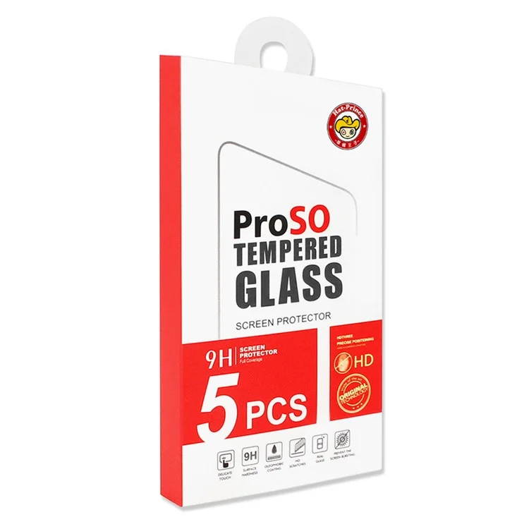 ENKAY HAT PRINCE 5Pcs for Motorola Moto G14 4G / G54 5G High Aluminium-silicon Glass Anti-shatter Film 2.5D Silk Print Screen Protector