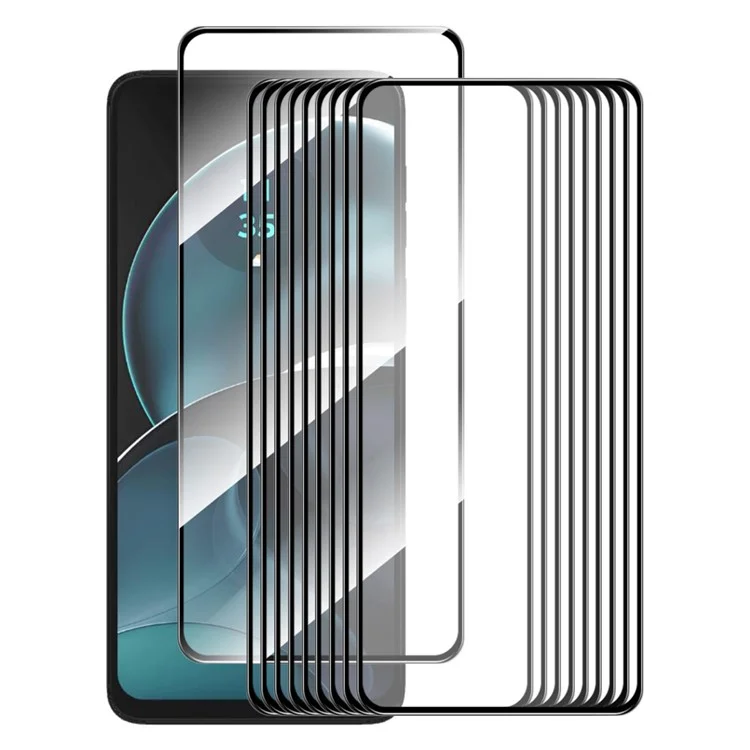 ENKAY HAT PRINCE 10Pcs for Motorola Moto G14 4G / G54 5G Silk Print Screen Protector 9H 2.5D High Aluminium-silicon Glass Film