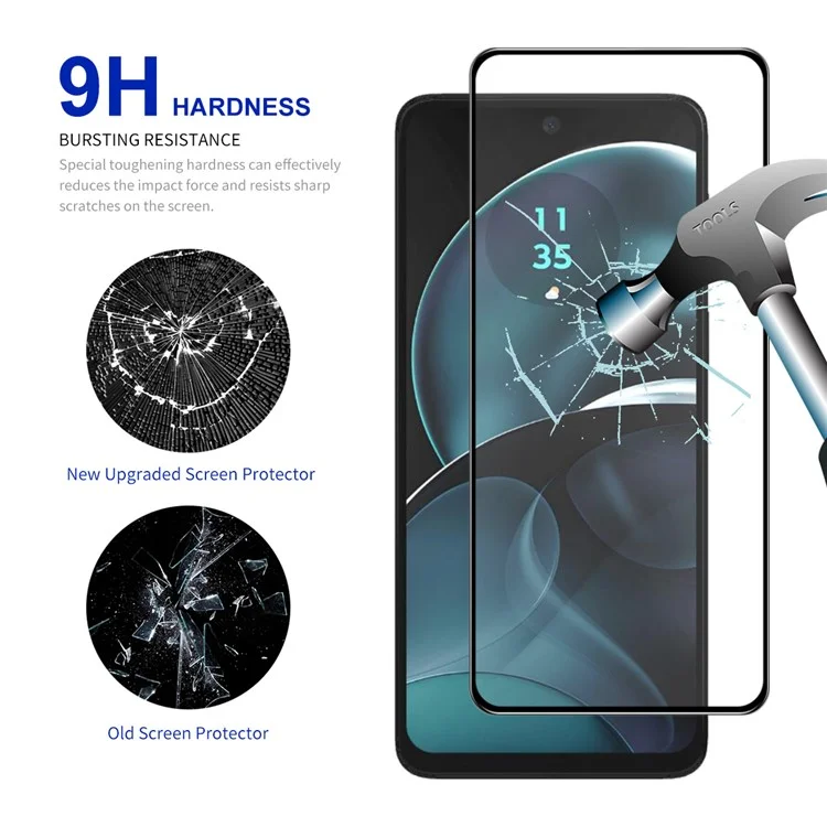 ENKAY HAT PRINCE For Motorola Moto G14 4G / G54 5G High Aluminium-silicon Glass Screen Protector 2.5D Silk Print Anti-scratch Film