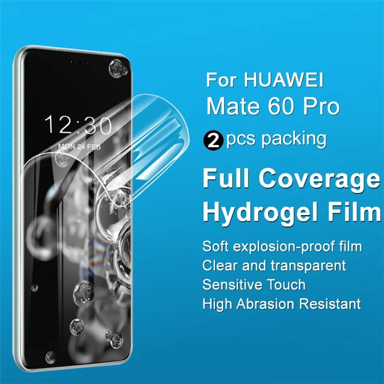 IMAK 2Pcs  /  Set Hydrogel Film III Film for Huawei Mate 60 Pro / 60 Pro+ , HD Transparent TPU Screen Protector