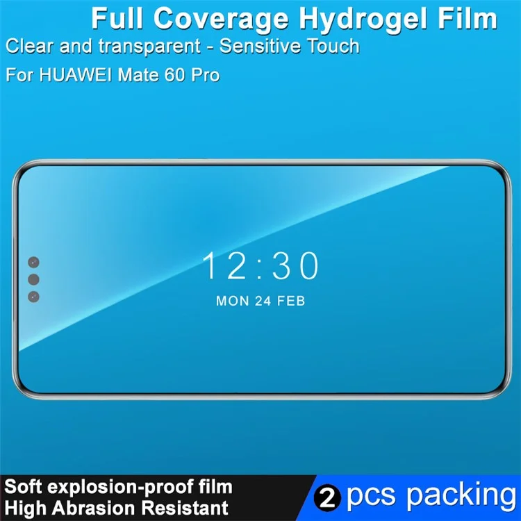 IMAK 2Pcs  /  Set Hydrogel Film III Film for Huawei Mate 60 Pro / 60 Pro+ , HD Transparent TPU Screen Protector
