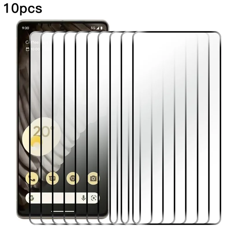 RURIHAI 10 экранных протекторов для Google Pixel 8, 2,5D 0,26 мм высокое алюминиево-кремниевое стекло