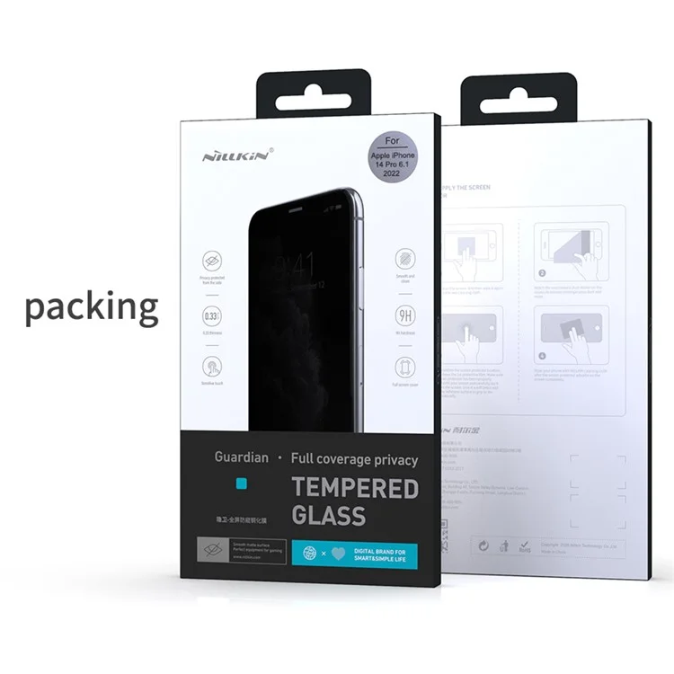 NILLKIN For iPhone 15 Anti-peep Screen Protector Anti-scratch AGC Glass Full Screen Film