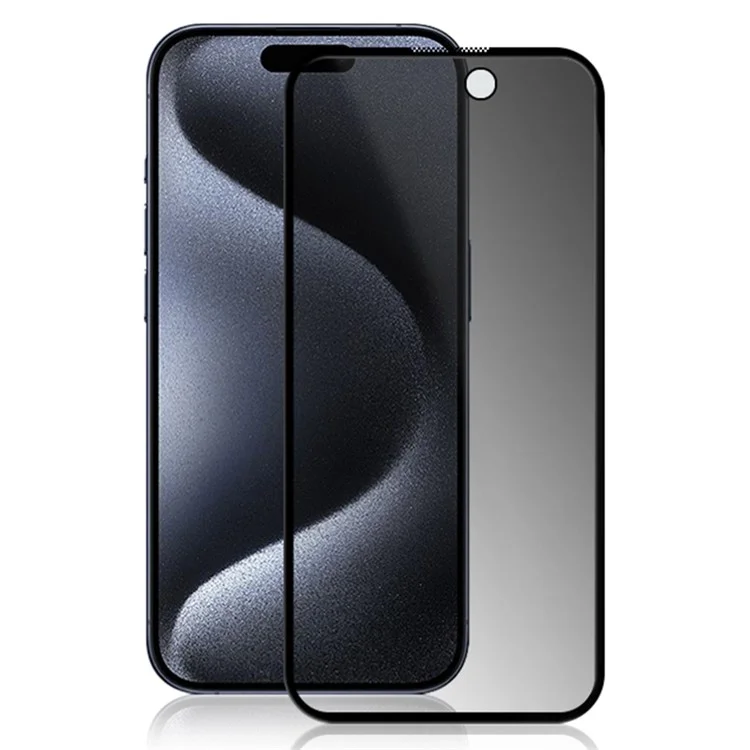 MOCOLO For iPhone 15 Pro Max Anti-Spy Tempered Glass Screen Film Full Glue 3D Arc Edge Screen Protector