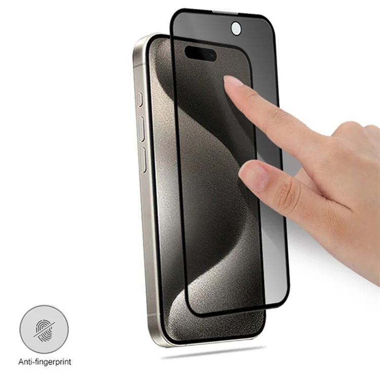MOCOLO For iPhone 15 Pro Max Anti-Spy Tempered Glass Screen Film Full Glue 3D Arc Edge Screen Protector