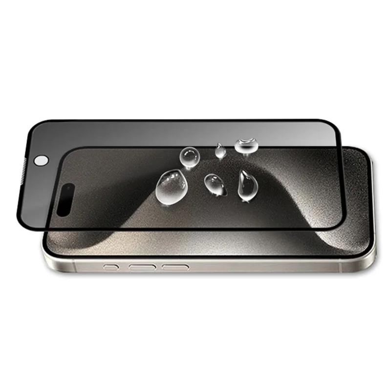 MOCOLO For iPhone 15 Pro Max Anti-Spy Tempered Glass Screen Film Full Glue 3D Arc Edge Screen Protector