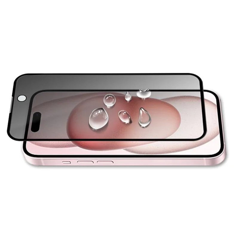 MOCOLO Tempered Glass Screen Protector for iPhone 15 Full Glue 3D Arc Edge Anti-Spy Screen Film