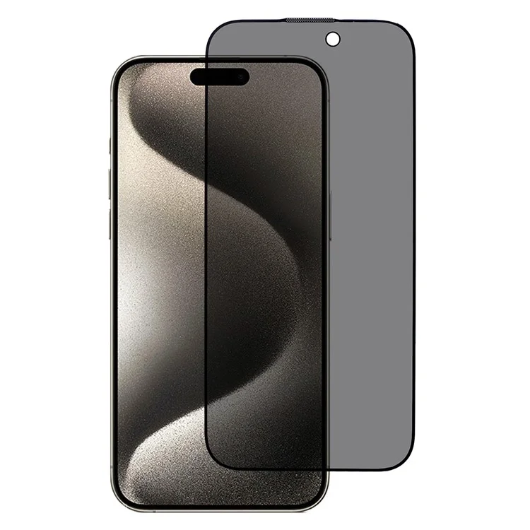 Per iPhone 15 Plus Anti-spy Corning Gorilla Glass Screen Protector Silk Printing Black Edge Film