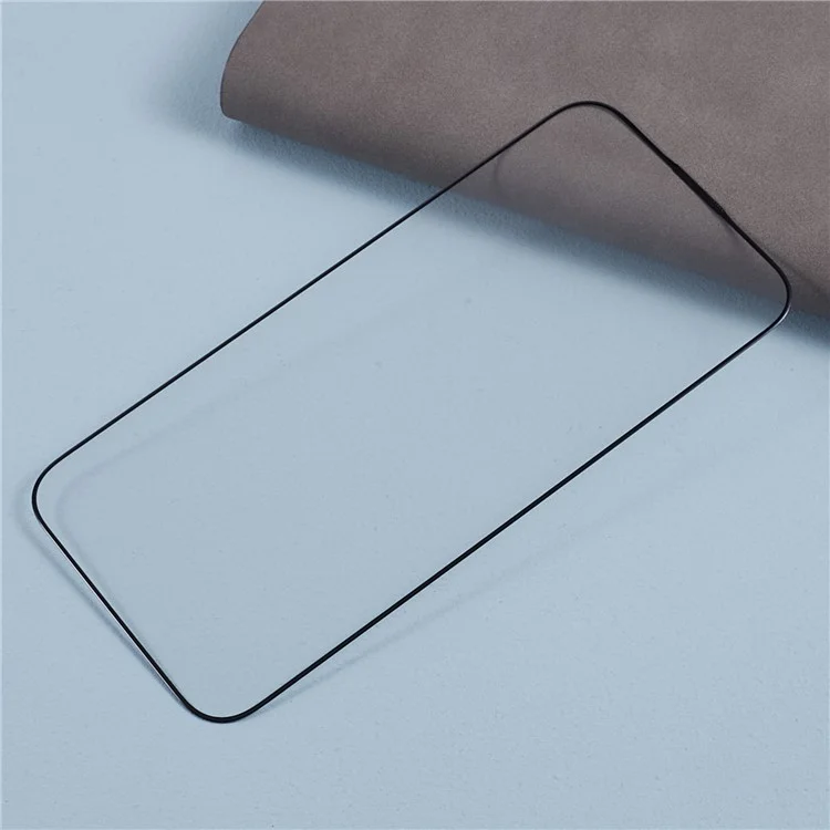 Para iPhone 15 Pro Max Protector de Pantalla de Vidrio Templado Antiarañazos HD Impresión de Seda Borde Negro