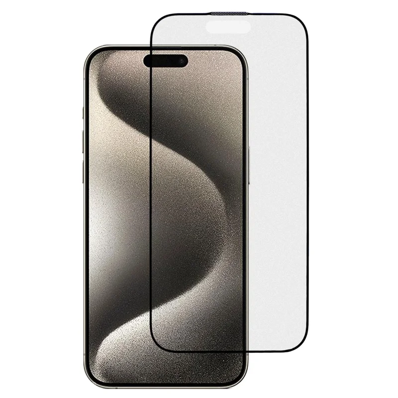 For iPhone 15 Pro Anti-explosion Matte Corning Gorilla Glass Screen Protector Silk Printing Black Edge Film