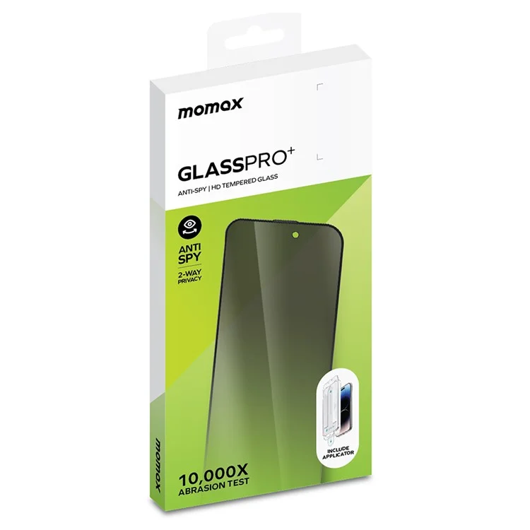 MOMAX For iPhone 15 Película de Vidrio Templado 3D 0.3mm Anti-espía Protección de Pantalla Completa