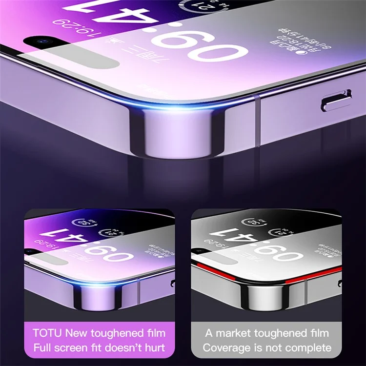 TOTU AB-057 para iPhone 14 Pro Protector de pantalla de impresión de seda Vidrio templado mate