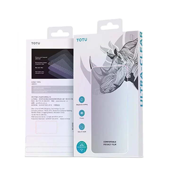 TOTU AB-057 for iPhone 14 Pro Max Anti-Spy Screen Protector Silk Printing Tempered Glass Film