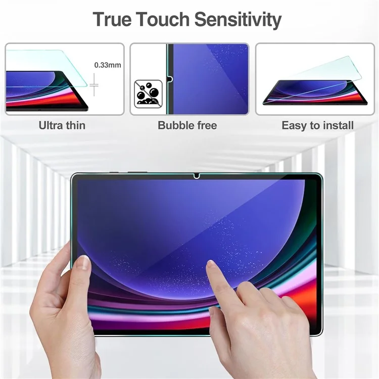 Pour Samsung Galaxy Tab S9 fe Plus Tablet Screen Protector Arc Temperred Glass HD Clear Film