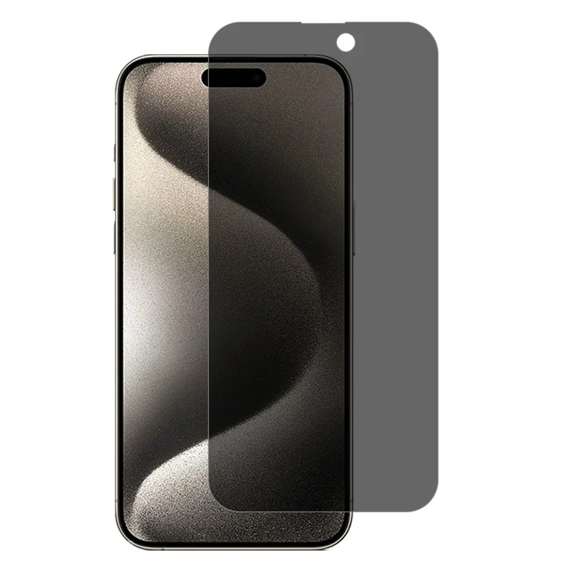 Pour iPhone 15 Pro Anti-Spy Film Full Cover 0.3mm Arc Edge Protecteur d'écran en verre trempé