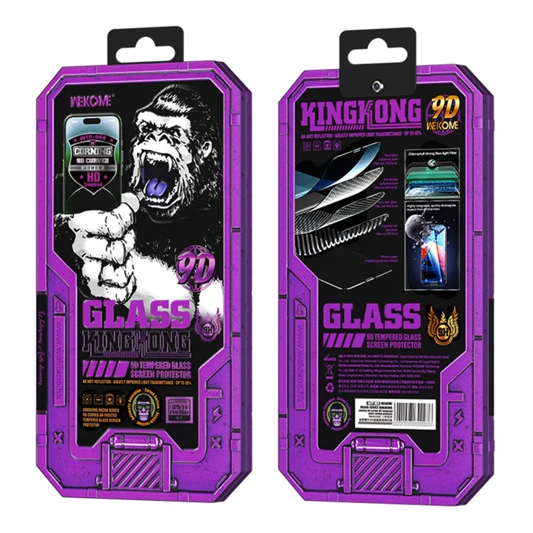 WEKOME KingKong Series 9D Arc Tempered Glass Screen Film for iPhone 15 Plus HD Corning Gorilla Glass Protector