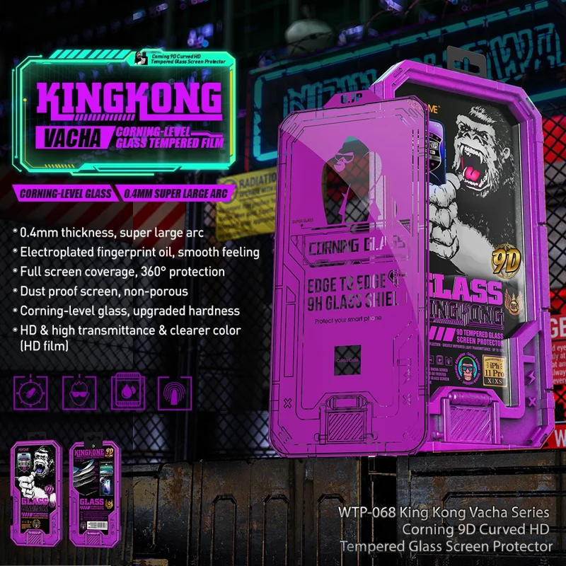 WEKOME KingKong Series 9D Arc Corning Gorilla Glass Film for iPhone 15 HD Tempered Glass Screen Protector