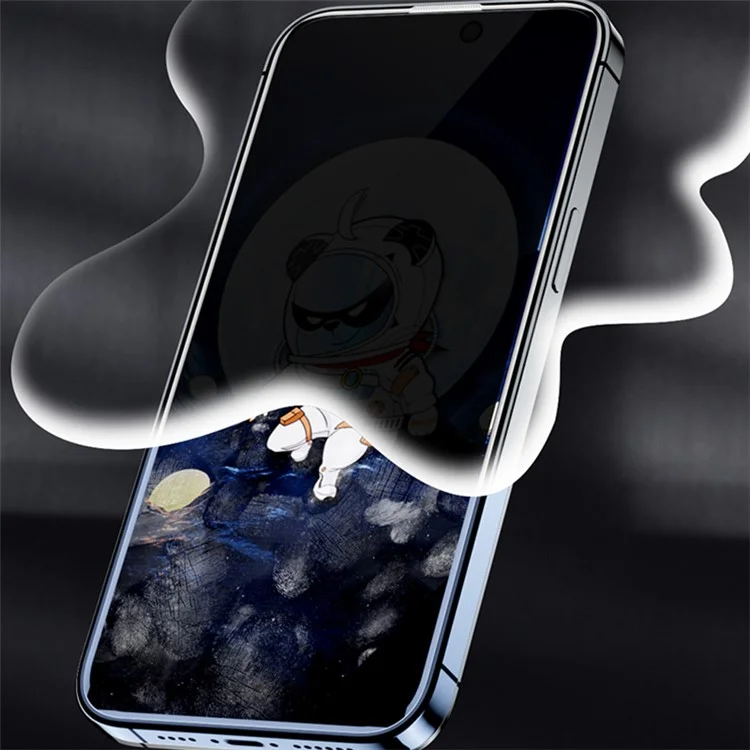 AZEADA Space Bear Series para iPhone 13 / 13 Pro / 14 Protetor de Tela Anti-Spy Filme de Vidro de Silício-Alumínio de Alta Qualidade