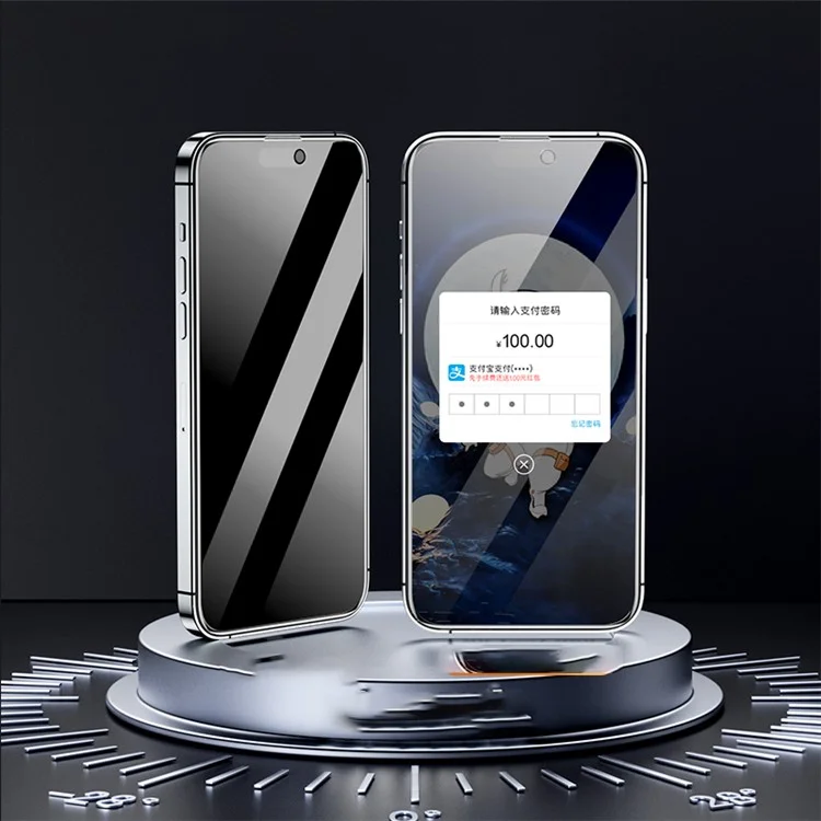 Protetor de Tela da Série AZEADA Space Bear para iPhone 14 Pro Max, Anti-Espionagem, Anti-Explosão e Cobertura Total