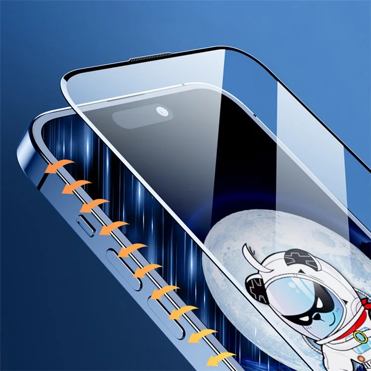 Série Space Bear AZEADA pour iPhone 14 Pro Max Protecteur d'écran en verre haute alumine-silicium Anti-statique