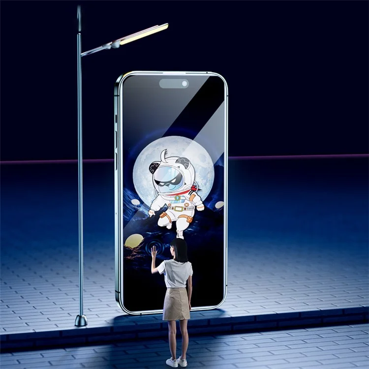 Série Space Bear AZEADA pour iPhone 14 Pro Max Protecteur d'écran en verre haute alumine-silicium Anti-statique