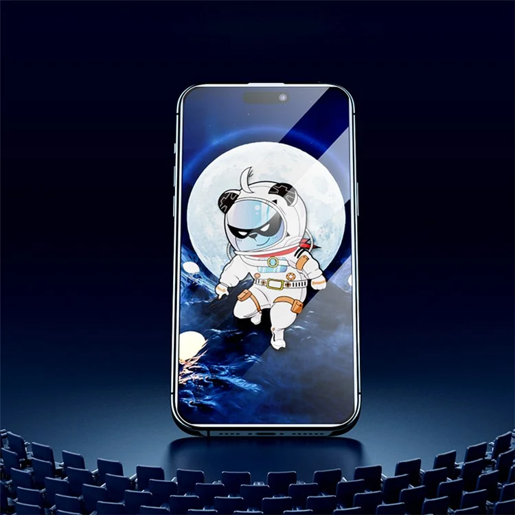 Série Space Bear AZEADA pour iPhone 14 Pro Max Protecteur d'écran en verre haute alumine-silicium Anti-statique