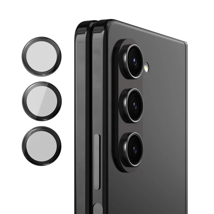 NILLKIN 3Pcs / Set For Samsung Galaxy Z Fold5 5G Lens Film Aluminum Frame+Tempered Glass Camera Lens Protector