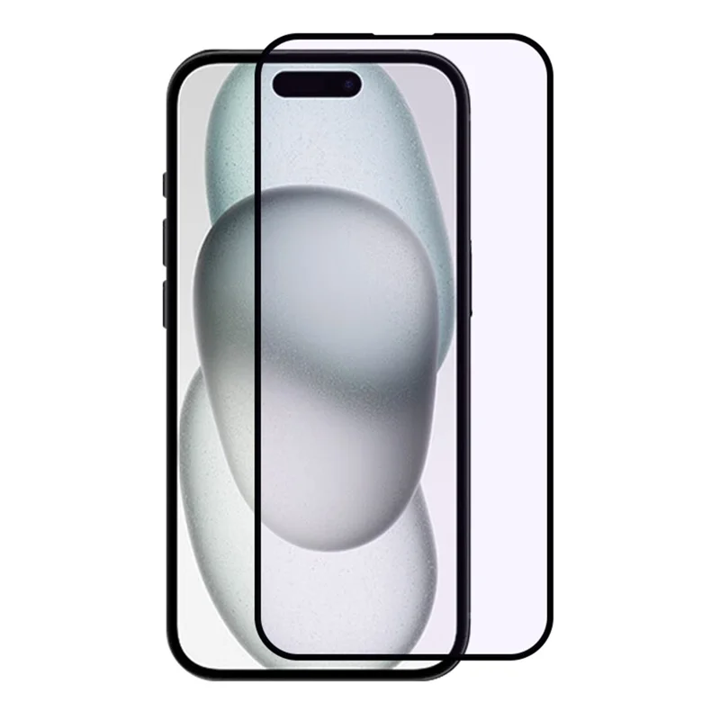 RURIHAI For iPhone 15 Anti-Blue-Ray Screen Protector 0.26mm 2.5D Full Cover Tempered Glass Film