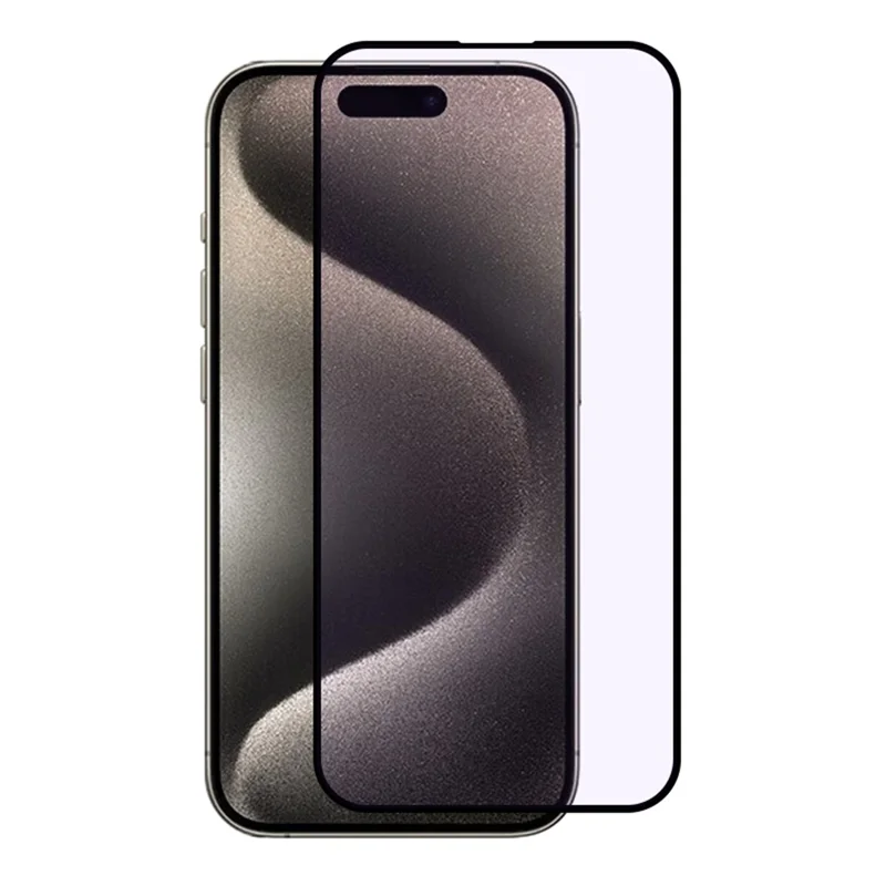 RURIHAI For iPhone 15 Pro Anti-Blue-Ray Screen Protector Anti-fingerprint 0.26mm 2.5D Tempered Glass Film