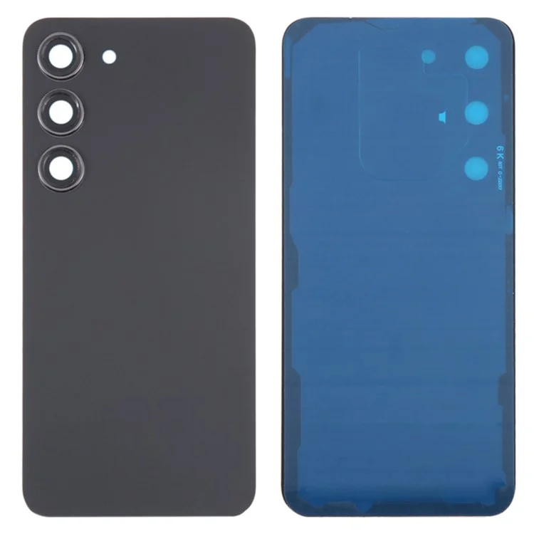 For Samsung Galaxy S23 S911 Battery Housing with Adhesive Sticker + Camera Lens Cover (without Logo) - Black