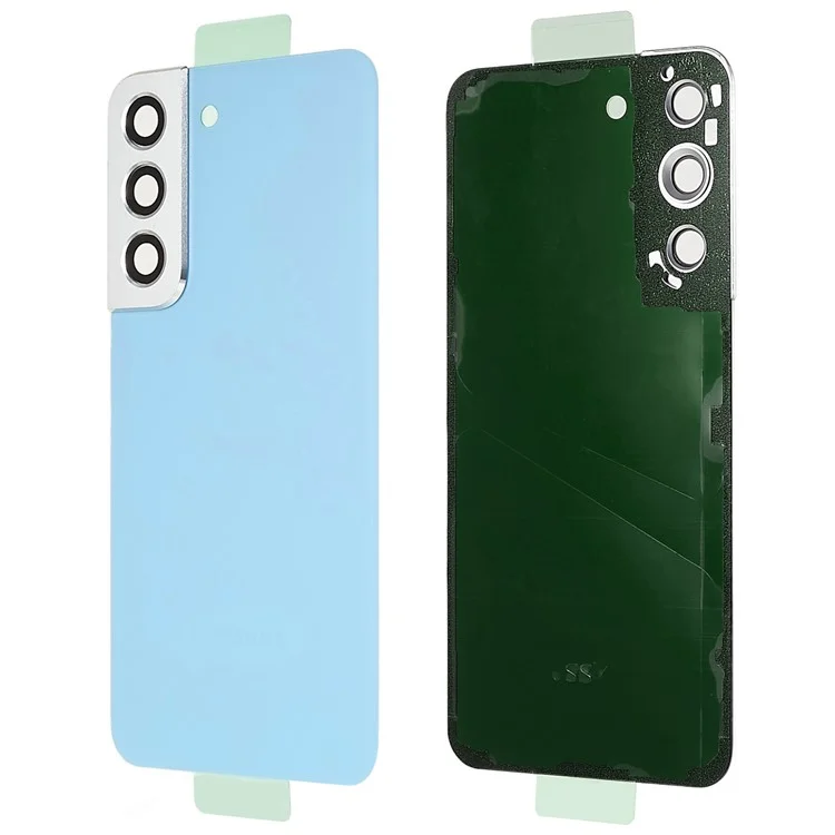 For Samsung Galaxy S22 5G S901 Battery Housing with Adhesive Sticker + Lens Cover Spare Part (without Logo) - Blue