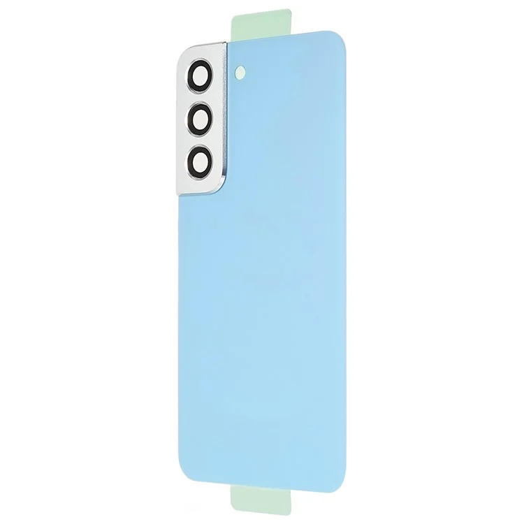 For Samsung Galaxy S22 5G S901 Battery Housing with Adhesive Sticker + Lens Cover Spare Part (without Logo) - Blue