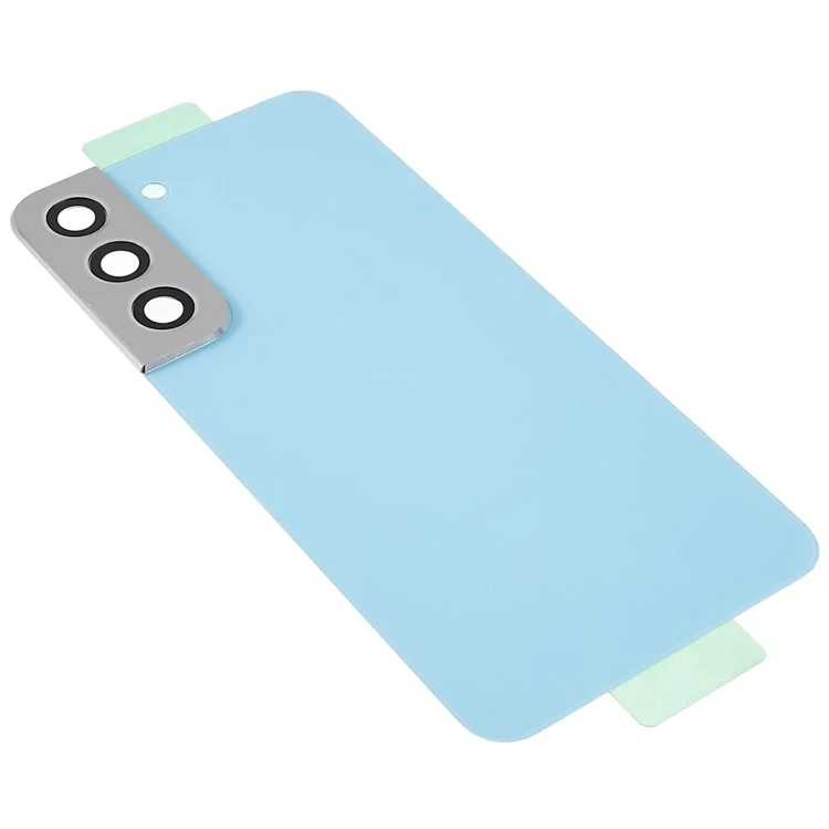 For Samsung Galaxy S22 5G S901 Battery Housing with Adhesive Sticker + Lens Cover Spare Part (without Logo) - Blue