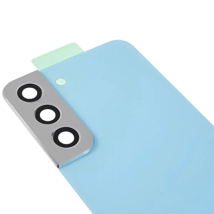 For Samsung Galaxy S22 5G S901 Battery Housing with Adhesive Sticker + Lens Cover Spare Part (without Logo) - Blue