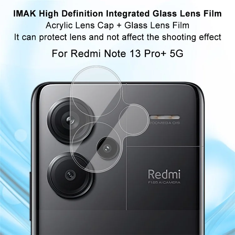 IMAK For Xiaomi Redmi Note 13 Pro+ Integrated Tempered Glass Camera Lens Protector + Acrylic Lens Cap